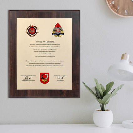 Dyplom 305x381 mm DLA STRAŻAKA - podziękowania lub gratulacje