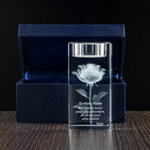 Róża 3D w świeczniku. FOTOPRZENT 3D dla Mamy. Eleganckie etui w komplecie