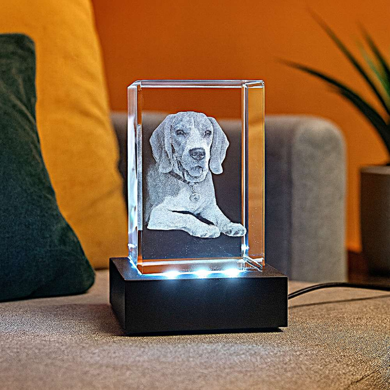 FOTOLAMPKA mała ze zdjęciem pieska 3D – prezent na Święta