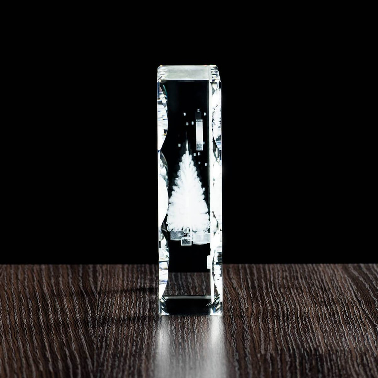 Świąteczny prezent firmowy z logiem DLA KLIENTÓW - statuetka z choinką