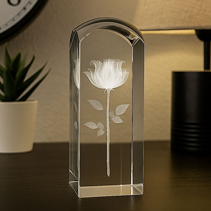 Róża 3D - Prezent dla taty - Dzień ojca. Statuetka Kolumna 170x60x60 mm