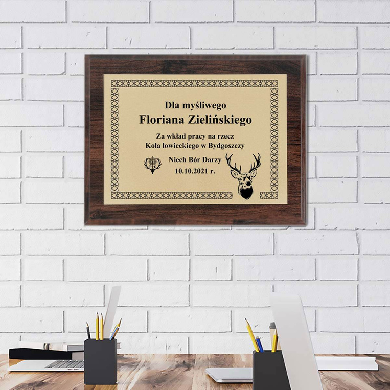 Dyplom dla myśliwego 152x203 mm - PODZIĘKOWANIA GRATULACJE