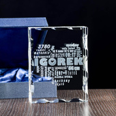 Prezent DLA MAMY - metryczka dziecka po urodzeniu - GRAWER W SZKLE