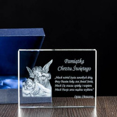 Pamiątka Chrztu 3D w krysztale od Ojca Chrzestnego - FOTOPREZENT 3D