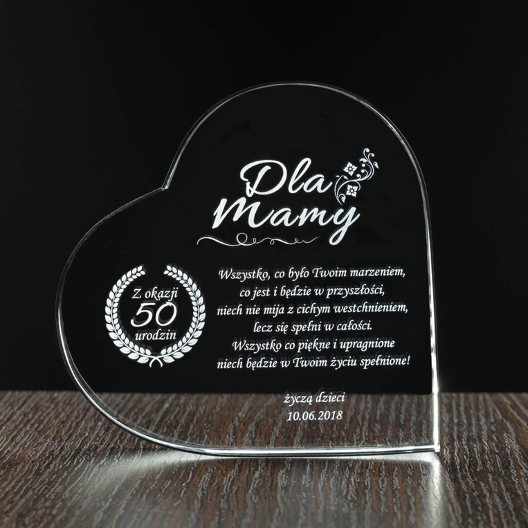 Serduszko na imieniny lub 50 urodziny DLA MAMY