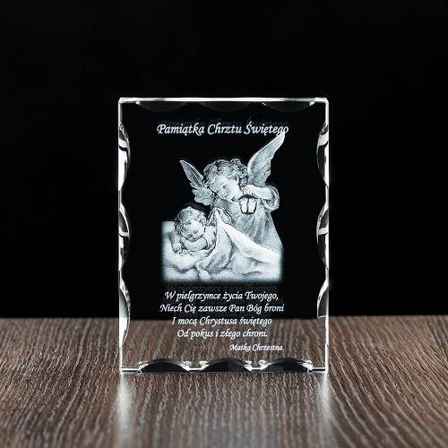 Pamiątka Chrztu 3D w krysztale od Matki Chrzestnej - FOTOPREZENT