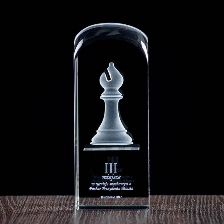 Kryształowa statuetka - nagroda za zajęcie III miejsca, goniec 3D