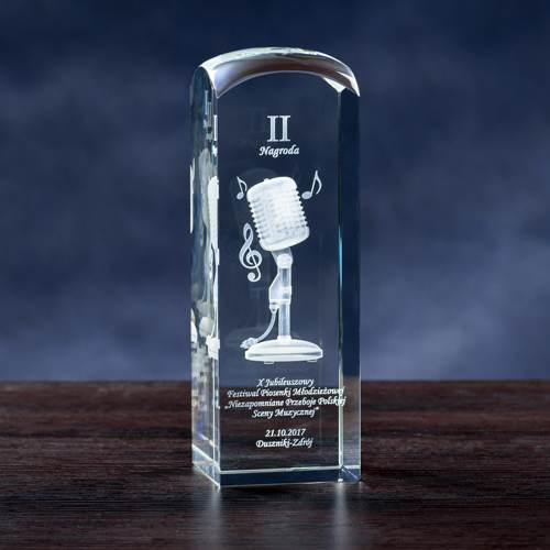 Statuetka dla muzyka - mikrofon 3D, średnia statuetka 190x65x65 mm