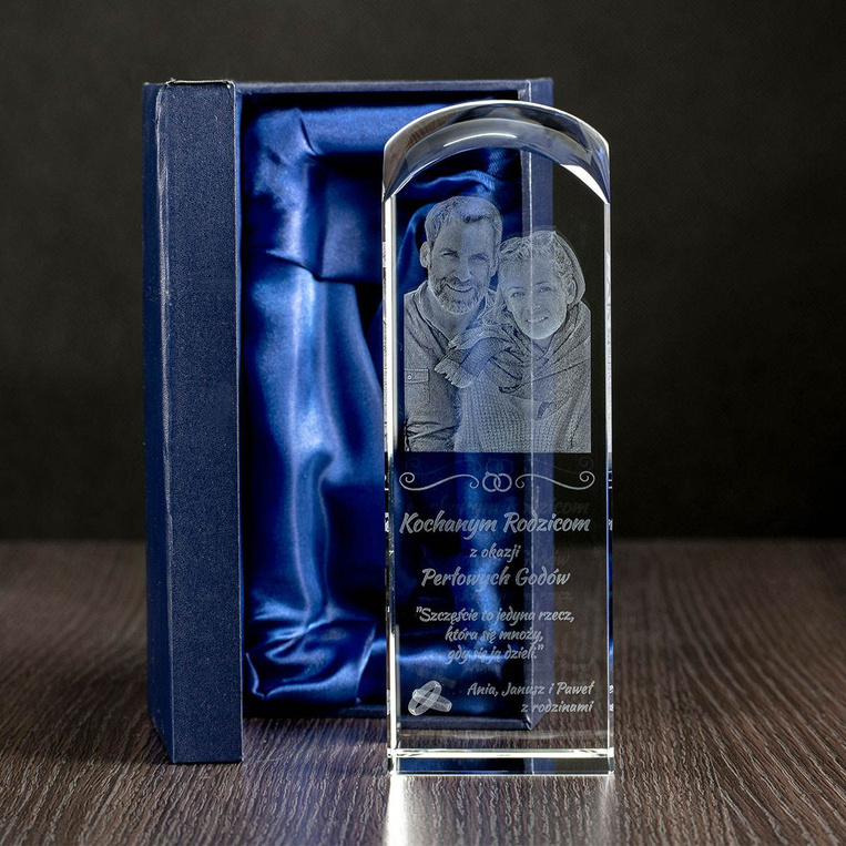 Upominek z okazji rocznicy ślubu - Zdjęcie 3D w krysztale