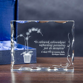 Kwiat Storczyk 3D grawer w ozdobnym szkle Prezent na rocznicę