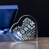 Prezent dla Babci i Dziadka - personalizowane kryształowe serce od wnuka