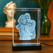 Fotokyształ 3D 120x180x80 mm z grawerem pary – prezent na rocznicę ślubu