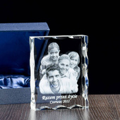 Prezent na Rocznicę Ślubu - Zdjęcie 2D w krysztale w dużej ozdobnej statuetce