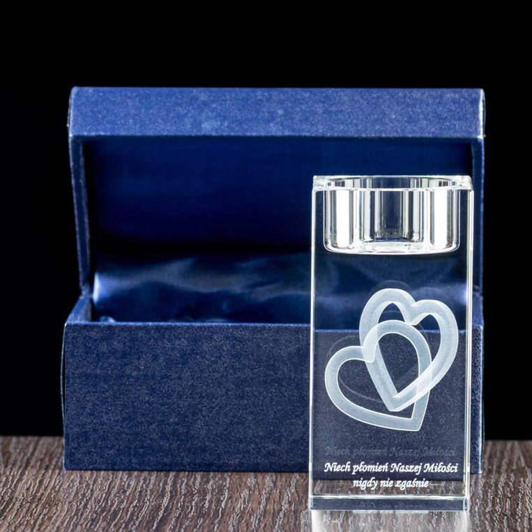 Kryształowy świecznik dla Babci i Dziadka z Twoją dedykacją