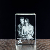 Zdjęcie 2D w krysztale w kryształowej statuetce - prezent na każdą okazję