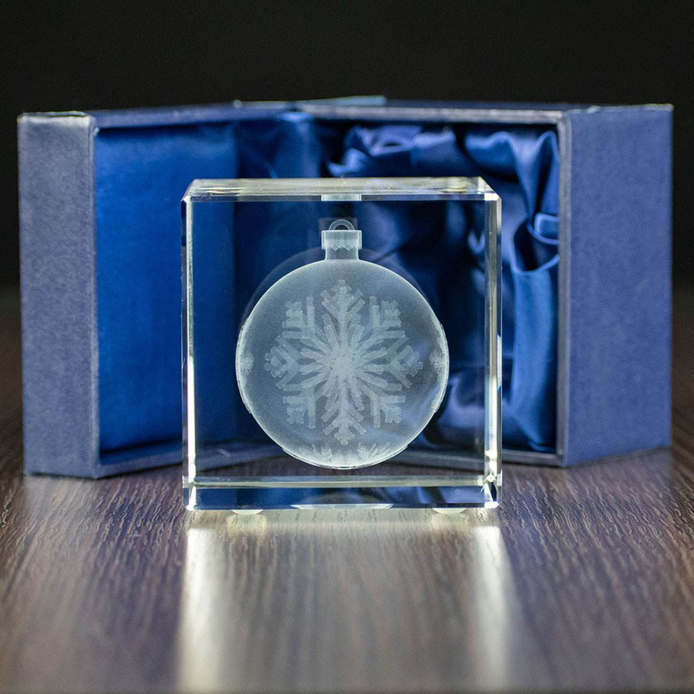 Bombka 3D wygrawerowana w krysztale - UPOMINEK FIRMOWY