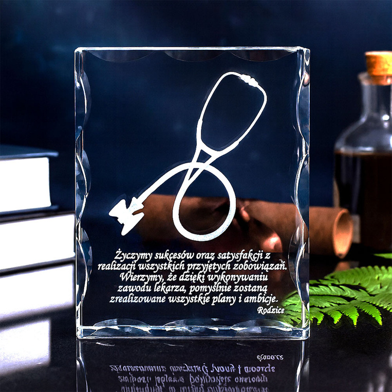 Gratulacje z okazji ukończenia studiów i zostanie lekarzem - stetoskop 3D