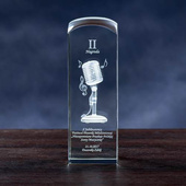 Statuetka dla muzyka - mikrofon 3D, średnia statuetka 190x65x65 mm