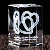 Serca splecione 3D - PREZENT NA WALENTYNKI ROCZNICĘ grawerowana statuetka