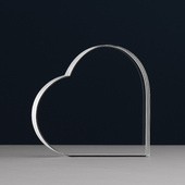 Duże Kryształowe serce [KS-02] 140x140x30 mm