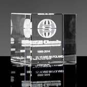 Pamiątkowy przycisk do papieru na jubileusz firmy. GRAWER 3D