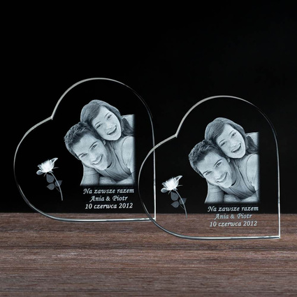 Zestaw dwóch serc ze zdjęciem 3D dla pary na Walentynki (2 szt.)