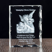 Pamiątka Chrztu 3D od Matki Chrzestnej - fotokryształ z dedykacją