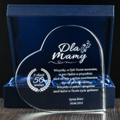 Serduszko kryształowe z dedykacją DLA MAMY w eleganckim etui