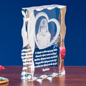 Twoje zdjęcie 2D w sercu - prezent na urodziny grawerowany Ozdobna statuetka