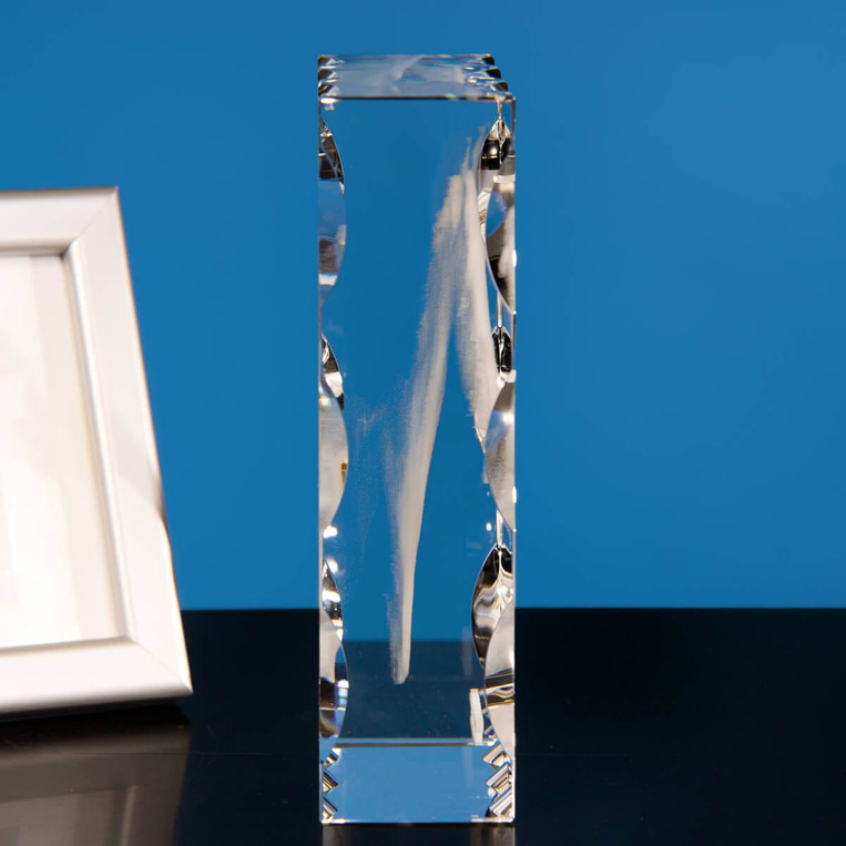 Koń- zdjęcie 3D w kryształowej statuetce dla miłośnika zwierząt