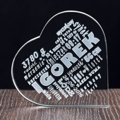 Prezent DLA MAMY - personalizowana metryczka dziecka w szklanym sercu