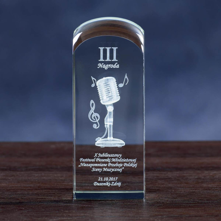 Nagroda w konkursie muzycznym - MIKROFON 3D w szkle