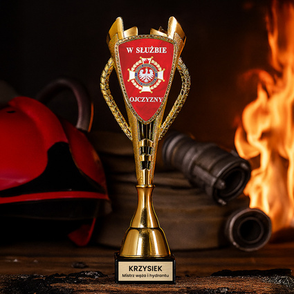 Puchar dla strażaka z humorem - MISTRZ WĘŻA I HYDRANTU