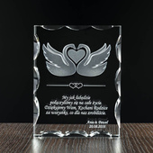 Komplet ślubnych podziękowań dla rodziców ŁĄBĘDZIE 3D (2 szt.)