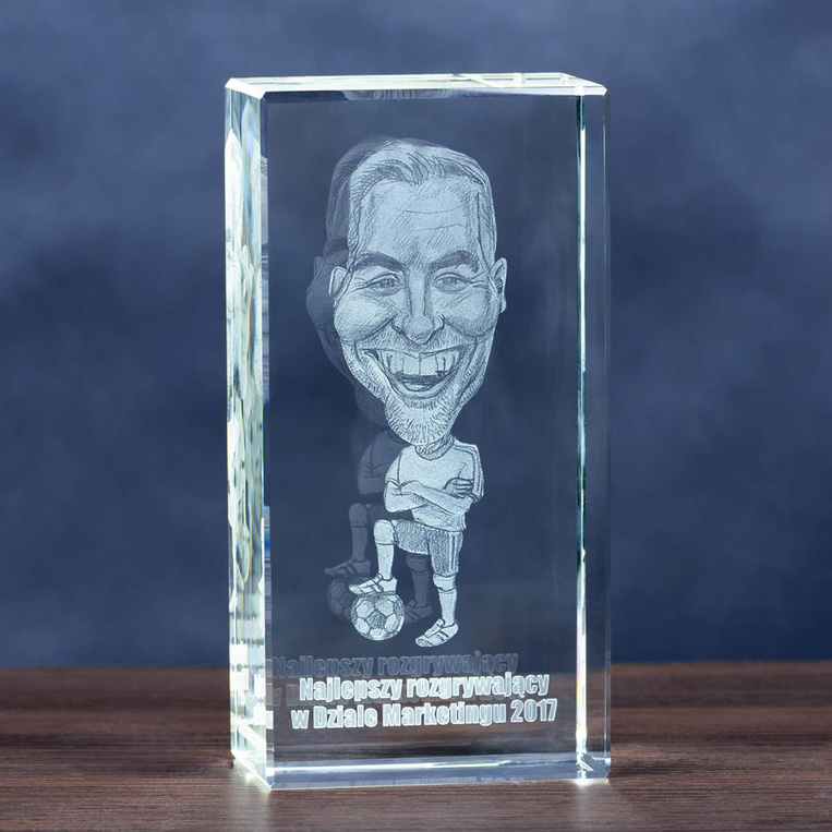 Statuetka dla Pracownika Roku - karykatura 3D na podstawie zwykłego zdjęcia