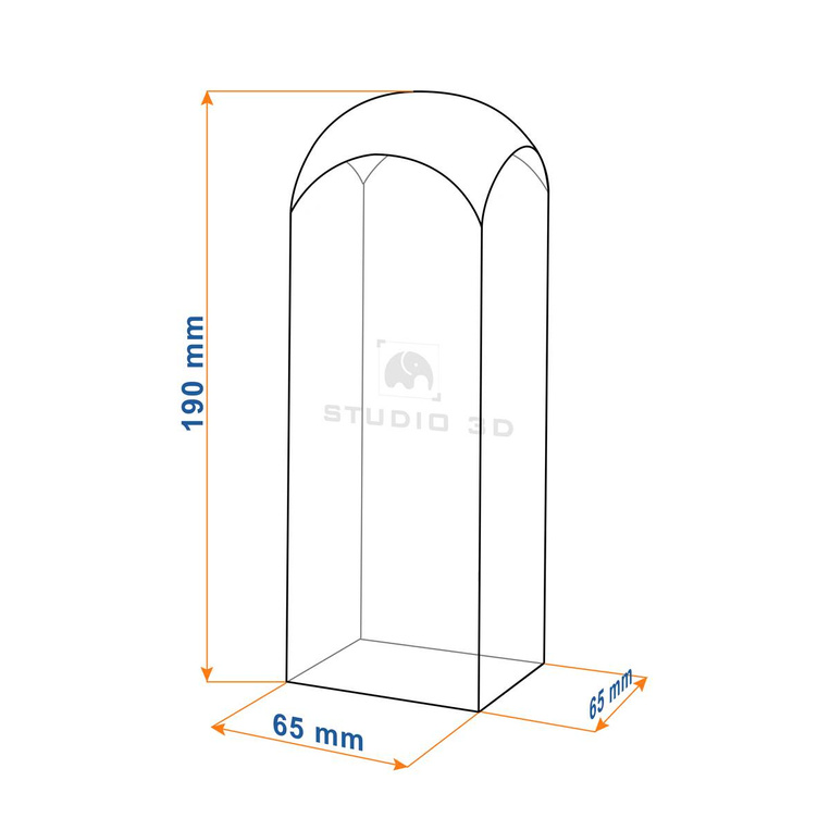 Róża 3D z indywidualną dedykacją, statuetka duża 190x65x65 mm
