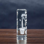 Kwiat Storczyk 3D grawer w ozdobnym szkle Prezent na rocznicę