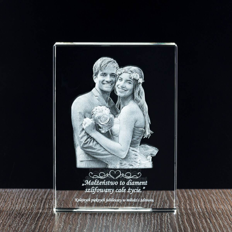 Ślubne podziękowania dla rodziców 3D, komplet 2 szt. z dedykacją