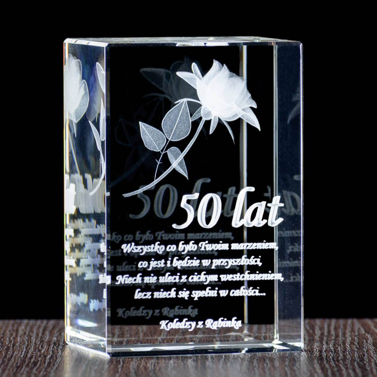 Prezent dla taty - Grawerowana statuetka 3D na urodziny 50