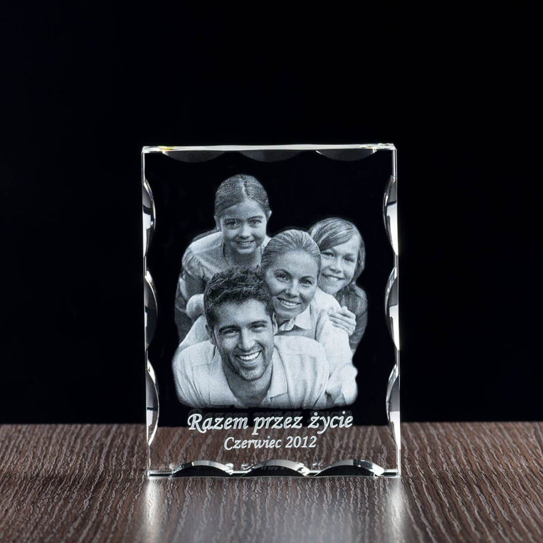 Fotokryształ Lux 100×130×30 mm – pamiątka rodzinna z grawerem zdjęcia