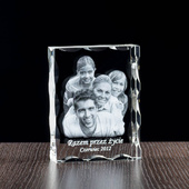 Fotokryształ Lux 100×130×30 mm – pamiątka rodzinna z grawerem zdjęcia