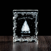 Świąteczny prezent firmowy z logiem DLA KLIENTÓW - statuetka z choinką