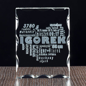 PAMIĄTKA CHRZTU ŚW. - kryształowa statuetka z metryczką dziecka. Wstaw swoje dane