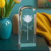 Trójwymiarowa róża w krysztale - pomysł na prezent dla Babci i Dziadka