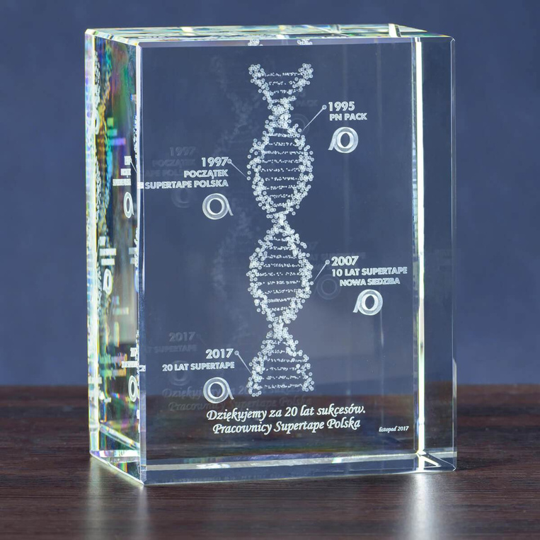 MEGASTATUETKA - Kwas DNA personalizowany dedykacją. Oś czasu firmy