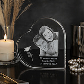 Prezent dla rocznicę - zdjęcie 3D w szklanym sercu