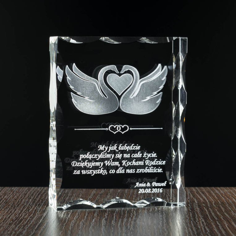 Komplet ślubnych podziękowań dla rodziców ŁĄBĘDZIE 3D (2 szt.)