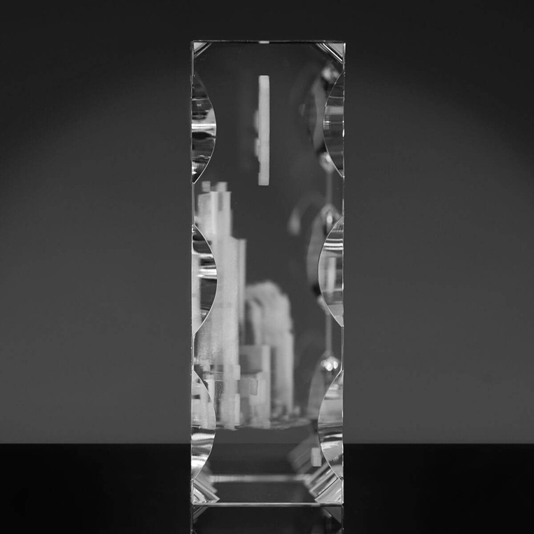 Budynek firmowy 3D - zdjęcie obiektów firmy wygrawerowane szkle