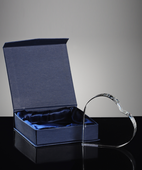 Zdjęcie 2D pieska w kryształowym sercu. Pamiątka po pupilu.