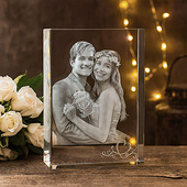 MEGASTATUETKA - Kryształ na ślub, personalizowany zdjęciem (3D) oraz dedykacją